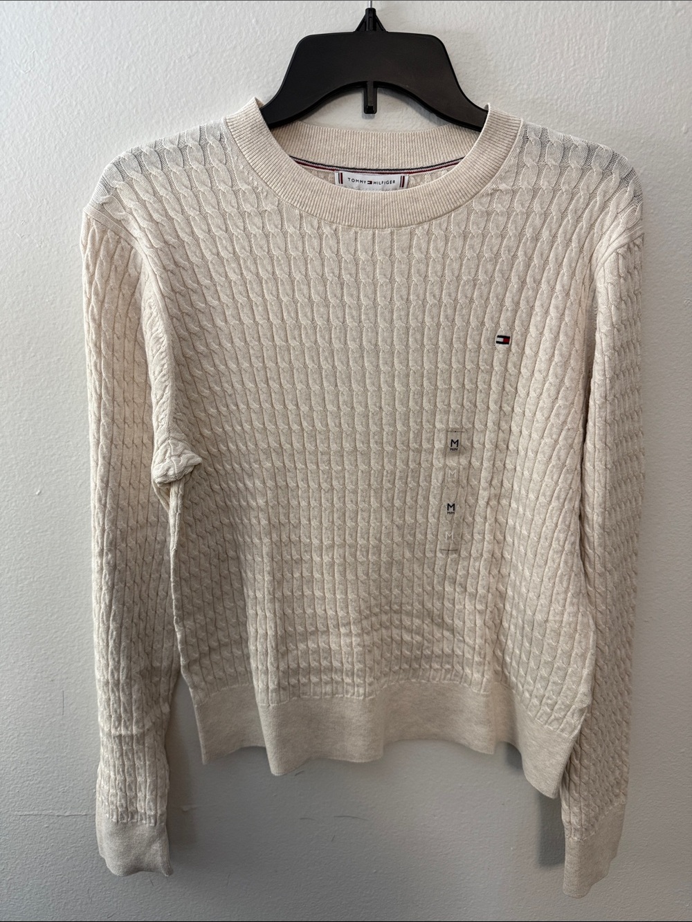 Brand new never worn Tommy Hilfiger Cream Cable Knit Crewneck Sweater